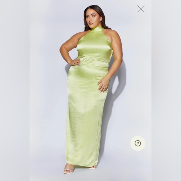 Meshki - Claire Satin Drape Back Maxi Dress - Champagne - Picture 3 of 4